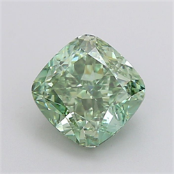 Picture of Lab Grown Diamond 2.11 Carats, CUSHION MODIFIED with  Cut, Fancy Vivid Green Color, VVS2 Clarity and Certified by IGI