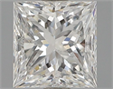 Natural Diamond 0.53 Carats, Princess with  Cut, F Color, SI1 Clarity and Certified by GIA