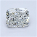 Natural Diamond 1.00 Carats, Cushion with  Cut, H Color, I2 Clarity and Certified by GIA