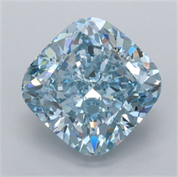 Picture of Lab Grown Diamond 2.02 Carats, CUSHION MODIFIED with  Cut, Fancy Intense Blue Color, VVS1 Clarity and Certified by IGI