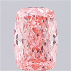 Picture of Lab Grown Diamond 4.01 Carats, CUSHION MODIFIED with  Cut, Fancy Vivid Pink Color, VS1 Clarity and Certified by IGI