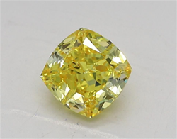 Picture of Lab Grown Diamond 1.25 Carats, CUSHION MODIFIED with  Cut, Fancy Yellow Color, VVS1 Clarity and Certified by IGI