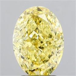 Picture of Lab Grown Diamond 3.08 Carats, Oval with  Cut, Fancy Intense Yellow Color, VS1 Clarity and Certified by IGI