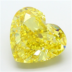 Picture of Lab Grown Diamond 10.08 Carats, Heart with  Cut, Fancy Vivid Yellow Color, VS2 Clarity and Certified by IGI
