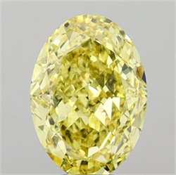 Picture of Lab Grown Diamond 6.05 Carats, Oval with  Cut, Fancy Intense Yellow Color, VS2 Clarity and Certified by IGI