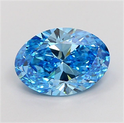 Picture of Lab Grown Diamond 2.99 Carats, Oval with  Cut, Fancy Vivid Blue Color, VVS2 Clarity and Certified by IGI