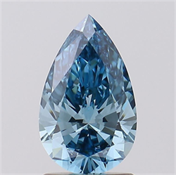Picture of Lab Grown Diamond 1.33 Carats, Pear with  Cut, Fancy Vivid Blue Color, VS1 Clarity and Certified by IGI