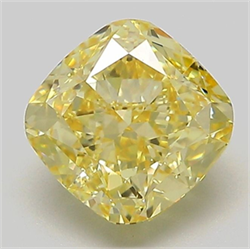 Picture of Lab Grown Diamond 2.01 Carats, CUSHION MODIFIED with  Cut, Fancy Yellow Color, VVS2 Clarity and Certified by IGI