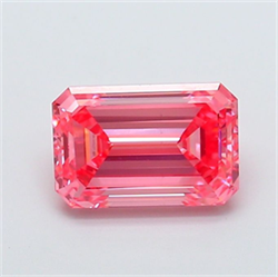 Picture of Lab Grown Diamond 1.86 Carats, Emerald with  Cut, Fancy Vivid Pink Color, VVS2 Clarity and Certified by IGI