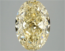 Picture of Lab Grown Diamond 4.09 Carats, Oval with  Cut, Fancy Vivid Yellow Color, VS1 Clarity and Certified by IGI