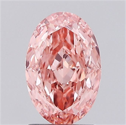 Picture of Lab Grown Diamond 2.03 Carats, Oval with  Cut, Fancy Vivid Pink Color, VS1 Clarity and Certified by IGI