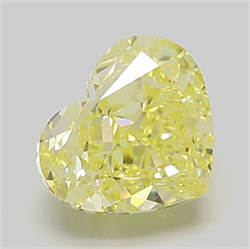 Picture of Lab Grown Diamond 2.01 Carats, Heart with  Cut, Fancy Intense Yellow Color, VVS2 Clarity and Certified by IGI