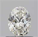 Natural Diamond 0.52 Carats, Oval with  Cut, H Color, VVS2 Clarity and Certified by GIA