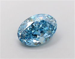 Picture of Lab Grown Diamond 2.47 Carats, Oval with  Cut, Fancy Vivid Blue Color, VS1 Clarity and Certified by IGI