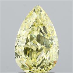 Picture of Lab Grown Diamond 1.52 Carats, Pear with  Cut, Fancy Yellow Color, VS1 Clarity and Certified by IGI