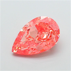 Picture of Lab Grown Diamond 2.83 Carats, Pear with  Cut, Fancy Vivid Pink Color, VS1 Clarity and Certified by IGI