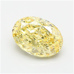 Picture of Lab Grown Diamond 1.87 Carats, Oval with  Cut, Fancy Vivid Yellow Color, VVS2 Clarity and Certified by IGI
