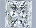 Natural Diamond 1.90 Carats, Princess with  Cut, I Color, VS1 Clarity and Certified by IGI