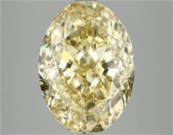 Picture of Lab Grown Diamond 5.06 Carats, Oval with  Cut, Fancy Vivid Yellow Color, VS1 Clarity and Certified by IGI