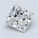 Natural Diamond 2.51 Carats, Princess with  Cut, H Color, VS1 Clarity and Certified by GIA