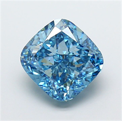 Picture of Lab Grown Diamond 4.09 Carats, CUSHION MODIFIED with  Cut, Fancy Vivid Blue Color, VS1 Clarity and Certified by IGI