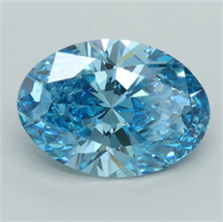 Picture of Lab Grown Diamond 3.05 Carats, Oval with  Cut, Fancy Vivid Blue Color, VVS2 Clarity and Certified by IGI