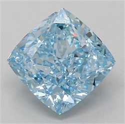 Picture of Lab Grown Diamond 5.07 Carats, CUSHION MODIFIED with  Cut, Fancy Vivid Blue Color, VS1 Clarity and Certified by IGI