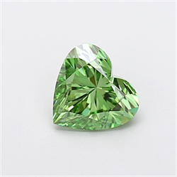Picture of Lab Grown Diamond 1.52 Carats, Heart with  Cut, Fancy Vivid Green Color, VVS2 Clarity and Certified by IGI