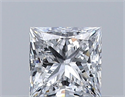 Natural Diamond 0.37 Carats, Princess with  Cut, D Color, VS2 Clarity and Certified by GIA