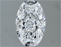 Natural Diamond 1.00 Carats, Oval with  Cut, D Color, VS1 Clarity and Certified by GIA