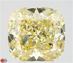 Picture of Lab Grown Diamond 5.04 Carats, CUSHION MODIFIED with  Cut, Fancy Intense Yellow Color, VVS2 Clarity and Certified by IGI