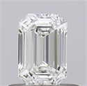 Natural Diamond 0.47 Carats, Emerald with  Cut, H Color, IF Clarity and Certified by GIA