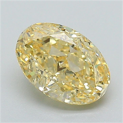 Picture of Lab Grown Diamond 1.54 Carats, Oval with  Cut, Fancy Vivid Yellow Color, VVS2 Clarity and Certified by IGI