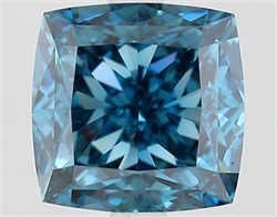 Picture of Lab Grown Diamond 3.51 Carats, CUSHION MODIFIED with  Cut, Fancy Vivid Blue Color, VS1 Clarity and Certified by IGI