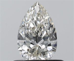 Picture of Natural Diamond 0.51 Carats, Pear with  Cut, H Color, IF Clarity and Certified by IGI