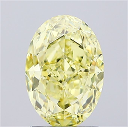 Picture of Lab Grown Diamond 2.08 Carats, Oval with  Cut, Fancy Intense Yellow Color, VVS2 Clarity and Certified by IGI