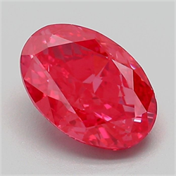 Picture of Lab Grown Diamond 1.59 Carats, Oval with  Cut, Fancy Vivid Pink Color, VS1 Clarity and Certified by IGI