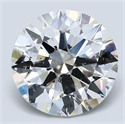 Natural Diamond 3.05 Carats, Round with Excellent Cut, H Color, SI1 Clarity and Certified by GIA