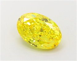 Picture of Lab Grown Diamond 1.79 Carats, Oval with  Cut, Fancy Vivid Yellow Color, VS1 Clarity and Certified by IGI