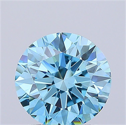 Picture of Lab Grown Diamond 2.03 Carats, Round with Ideal Cut, Fancy Vivid Blue Color, VS2 Clarity and Certified by IGI