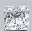 Natural Diamond 2.20 Carats, Princess with  Cut, E Color, SI1 Clarity and Certified by GIA