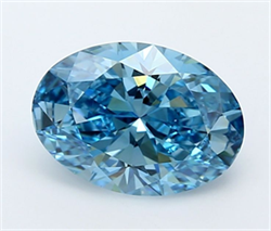 Picture of Lab Grown Diamond 2.46 Carats, Oval with  Cut, Fancy Vivid Blue Color, VVS2 Clarity and Certified by IGI