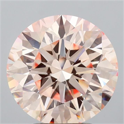 Picture of Lab Grown Diamond 3.50 Carats, Round with Excellent Cut, Fancy Pink Color, VVS2 Clarity and Certified by IGI