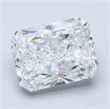 Natural Diamond 2.01 Carats, Radiant with  Cut, D Color, VS2 Clarity and Certified by GIA