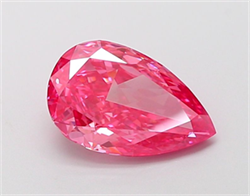 Picture of Lab Grown Diamond 1.83 Carats, Pear with  Cut, Fancy Vivid Pink Color, VVS2 Clarity and Certified by IGI