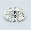 Natural Diamond 0.91 Carats, Oval with  Cut, H Color, SI1 Clarity and Certified by GIA