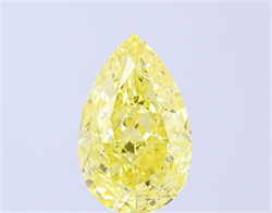 Picture of Lab Grown Diamond 2.50 Carats, Pear with  Cut, Fancy Intense Yellow Color, VS1 Clarity and Certified by IGI