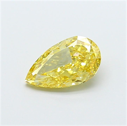 Picture of Lab Grown Diamond 2.00 Carats, Pear with  Cut, Fancy Intense Yellow Color, VS2 Clarity and Certified by IGI