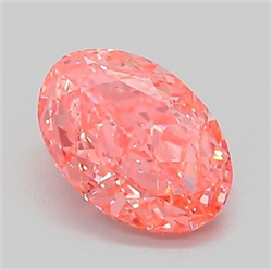 Picture of Lab Grown Diamond 1.75 Carats, Oval with  Cut, Fancy Vivid Pink Color, VS1 Clarity and Certified by IGI