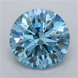 Picture of Lab Grown Diamond 2.09 Carats, Round with Ideal Cut, Fancy Vivid Blue Color, VVS2 Clarity and Certified by IGI